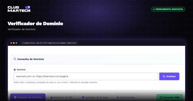 Verificador de Domínio - Club Martech