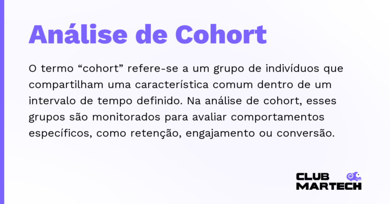 Análise de Cohort — O termo “cohort” refere-se a um grupo de indivíduos que compartilham uma característica comum dentro de um intervalo de