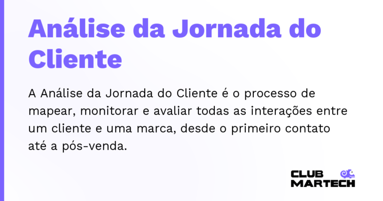 Análise da Jornada do Cliente — A Análise da Jornada do Cliente é o processo de mapear, monitorar e avaliar todas as interações entre um cliente e uma m