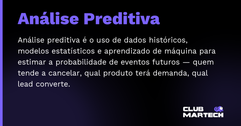 Análise Preditiva — Análise preditiva é o uso de dados históricos, modelos estatísticos e aprendizado de máquina para estimar a probabilidad