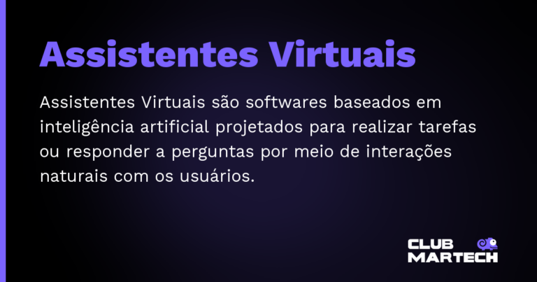 Assistentes Virtuais — Assistentes Virtuais são softwares baseados em inteligência artificial projetados para realizar tarefas ou responder a p