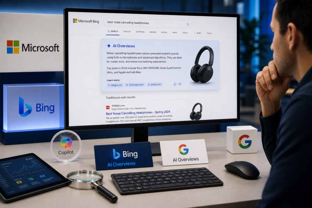 Bing testa chamar sua resposta de IA de AI Overviews