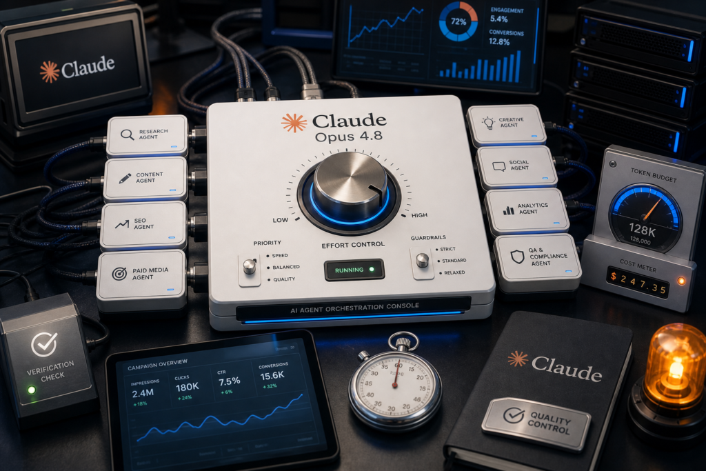 Claude Opus 4.8 amplia agentes e controle de esforço
