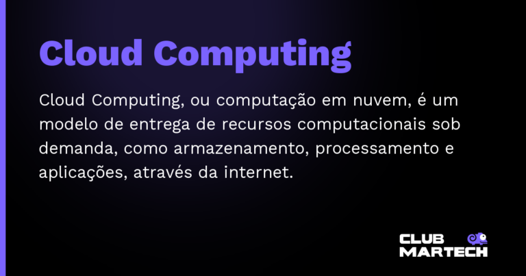Cloud Computing — Cloud Computing, ou computação em nuvem, é um modelo de entrega de recursos computacionais sob demanda, como armazenamen