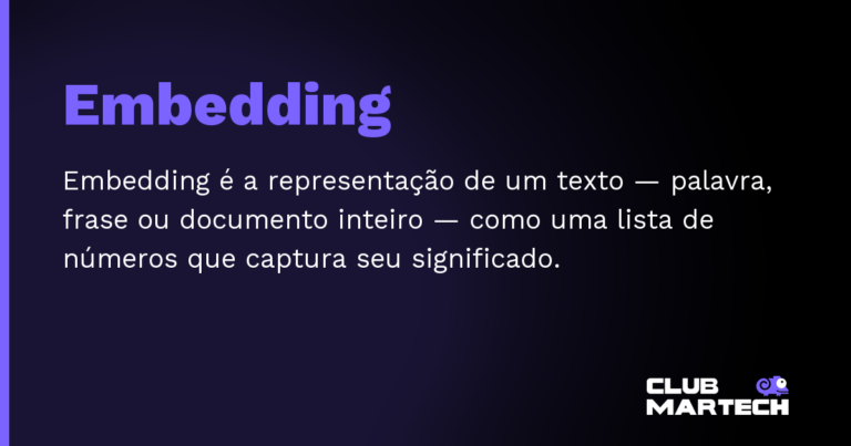 Embedding — Embedding é a representação de um texto — palavra, frase ou documento inteiro — como uma lista de números que captura se