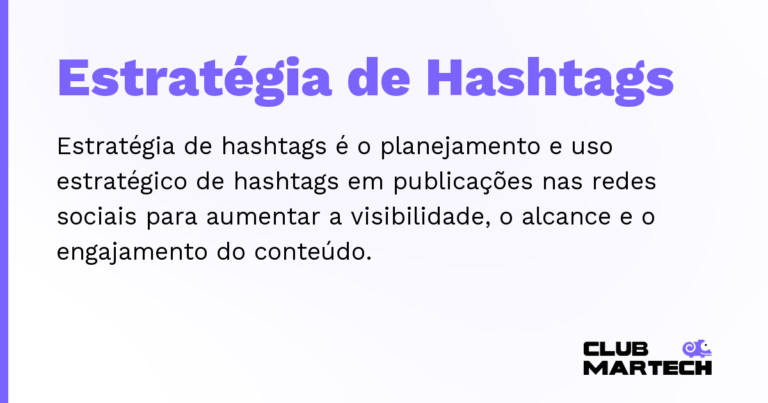 Estratégia de Hashtags — Estratégia de hashtags é o planejamento e uso estratégico de hashtags em publicações nas redes sociais para aumentar a v
