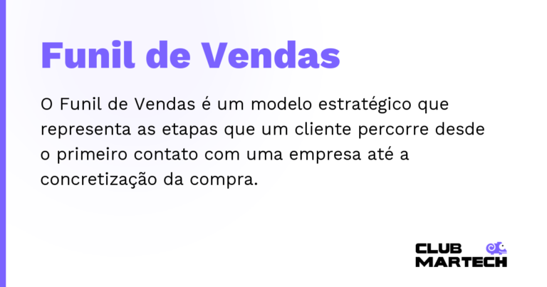 Funil de Vendas — O Funil de Vendas é um modelo estratégico que representa as etapas que um cliente percorre desde o primeiro contato com