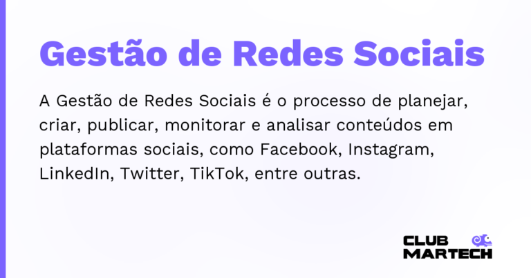Gestão de Redes Sociais — A Gestão de Redes Sociais é o processo de planejar, criar, publicar, monitorar e analisar conteúdos em plataformas socia