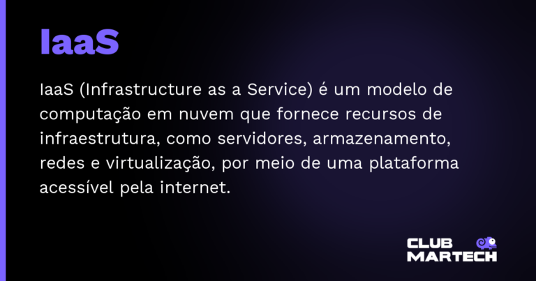 IaaS — IaaS (Infrastructure as a Service) é um modelo de computação em nuvem que fornece recursos de infraestrutura, como servi
