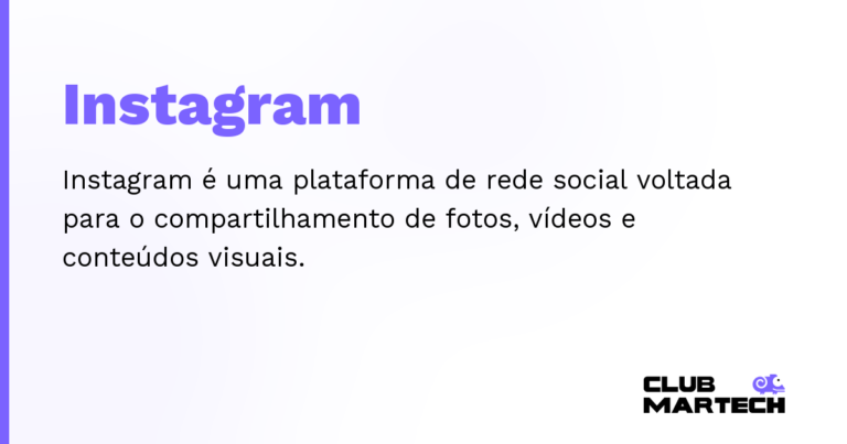 Instagram — Instagram é uma plataforma de rede social voltada para o compartilhamento de fotos, vídeos e conteúdos visuais.