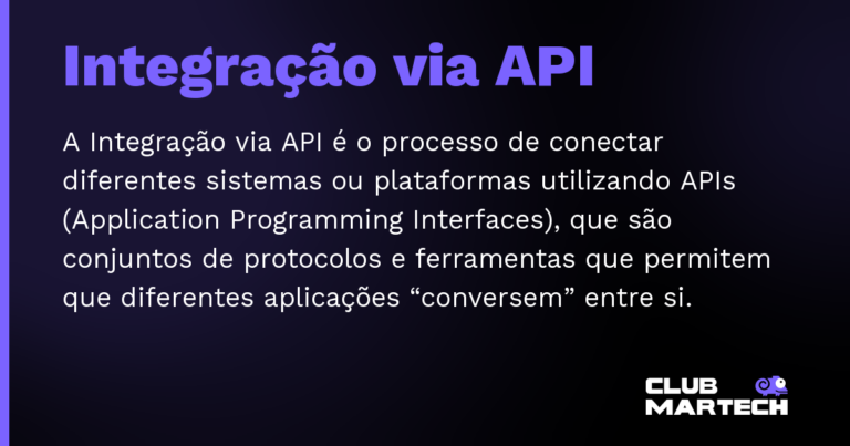 Integração via API — A Integração via API é o processo de conectar diferentes sistemas ou plataformas utilizando APIs (Application Programmin