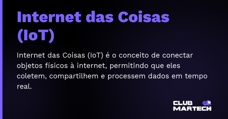 Internet das Coisas (IoT) — Internet das Coisas (IoT) é o conceito de conectar objetos físicos à internet, permitindo que eles coletem, compartilhem