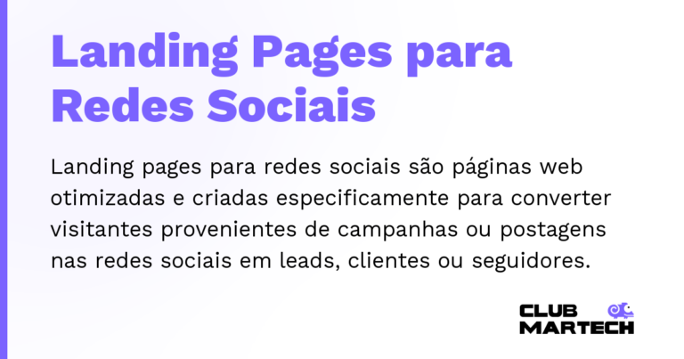 Landing Pages para Redes Sociais — Landing pages para redes sociais são páginas web otimizadas e criadas especificamente para converter visitantes provenie