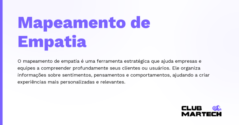 Mapeamento de Empatia — O mapeamento de empatia é uma ferramenta estratégica que ajuda empresas e equipes a compreender profundamente seus clien