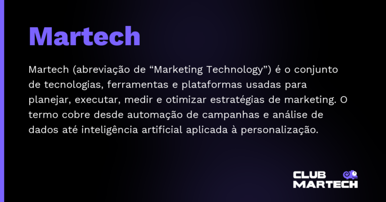 Martech — Martech (abreviação de “Marketing Technology”) é o conjunto de tecnologias, ferramentas e plataformas usadas para planej