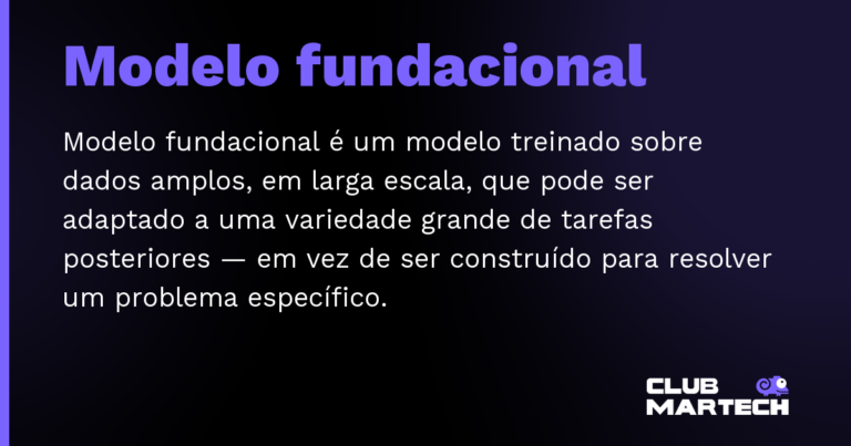 Modelo fundacional — Modelo fundacional é um modelo treinado sobre dados amplos, em larga escala, que pode ser adaptado a uma variedade grand