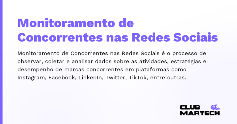 Monitoramento de Concorrentes nas Redes Sociais — Monitoramento de Concorrentes nas Redes Sociais é o processo de observar, coletar e analisar dados sobre as atividades,