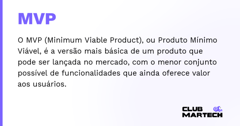 MVP — O MVP (Minimum Viable Product), ou Produto Mínimo Viável, é a versão mais básica de um produto que pode ser lançada no m