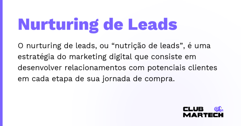 Nurturing de Leads — O nurturing de leads, ou “nutrição de leads”, é uma estratégia do marketing digital que consiste em desenvolver relacion