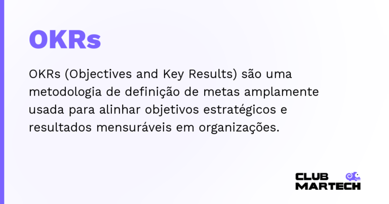OKRs — OKRs (Objectives and Key Results) são uma metodologia de definição de metas amplamente usada para alinhar objetivos estr