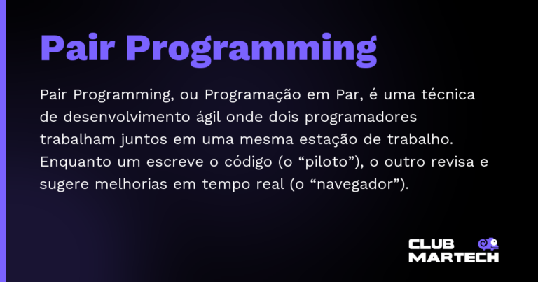 Pair Programming — Pair Programming, ou Programação em Par, é uma técnica de desenvolvimento ágil onde dois programadores trabalham juntos