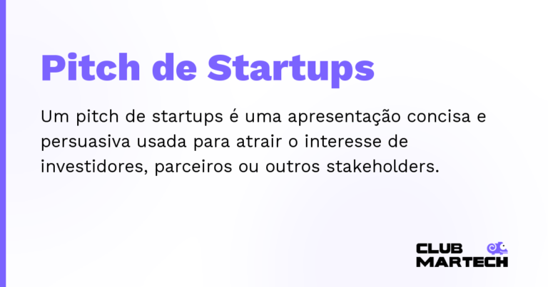 Pitch de Startups — Um pitch de startups é uma apresentação concisa e persuasiva usada para atrair o interesse de investidores, parceiros ou