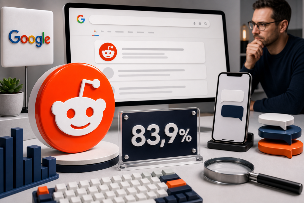 Reddit aparece em 83,9% dos resultados de fóruns do Google