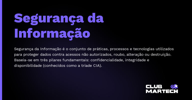 Segurança da Informação — Segurança da Informação é o conjunto de práticas, processos e tecnologias utilizados para proteger dados contra acessos