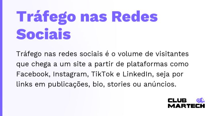 Tráfego nas Redes Sociais — Tráfego nas redes sociais é o volume de visitantes que chega a um site a partir de plataformas como Facebook, Instagram,