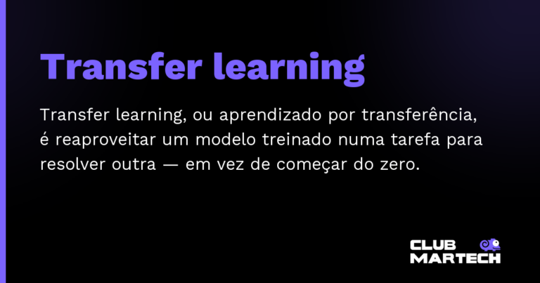 Transfer learning — Transfer learning, ou aprendizado por transferência, é reaproveitar um modelo treinado numa tarefa para resolver outra —