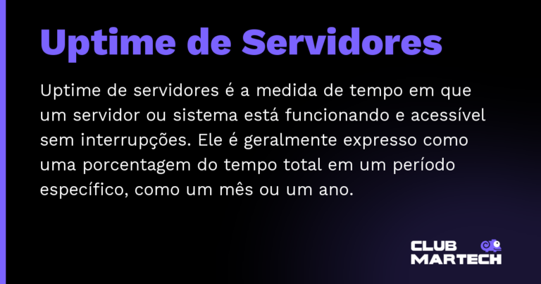 Uptime de Servidores — Uptime de servidores é a medida de tempo em que um servidor ou sistema está funcionando e acessível sem interrupções. El
