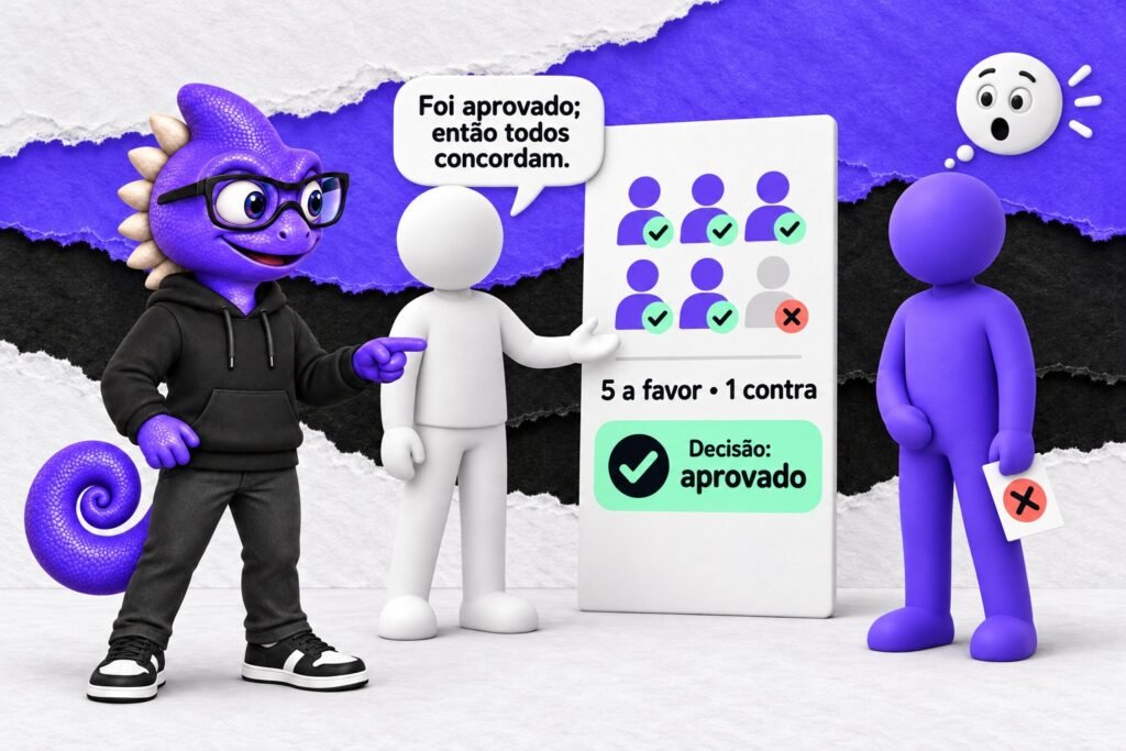 Erro de atribuição de grupo: Uma decisão coletiva é atribuída a cada integrante.
