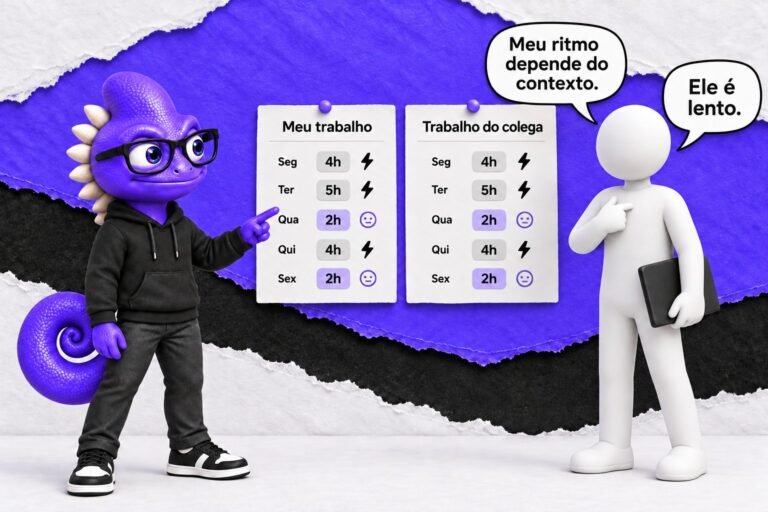 Viés de atribuição de características: Avaliação de comportamento de colegas.