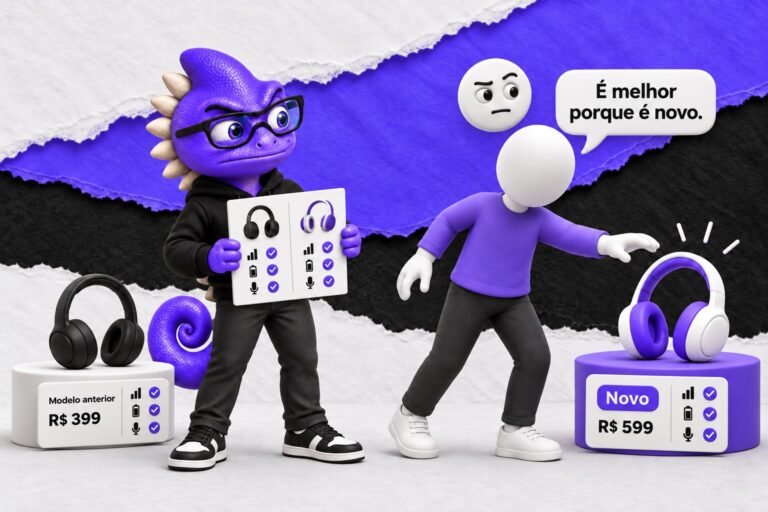 Apelo à novidade: Escolha de equipamento recém-lançado.
