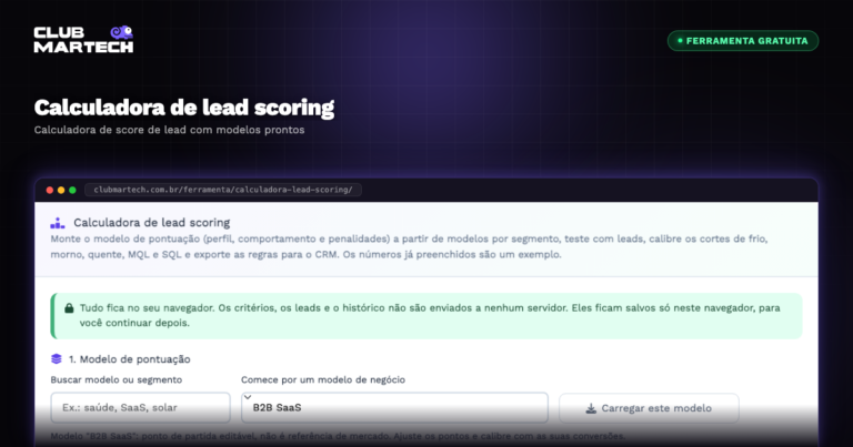 Calculadora de lead scoring - Club Martech