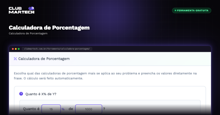 Calculadora de Porcentagem - Club Martech