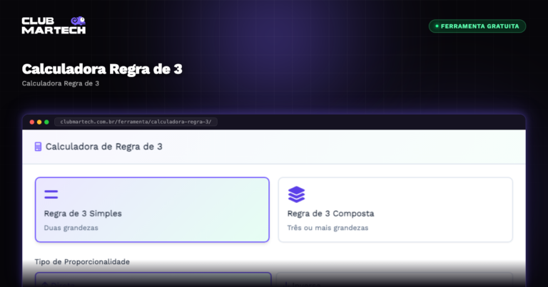 Calculadora Regra de 3 - Club Martech