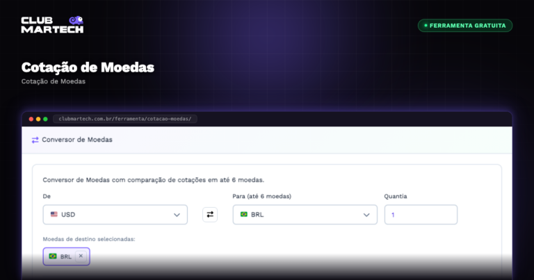 Cotação de Moedas - Club Martech