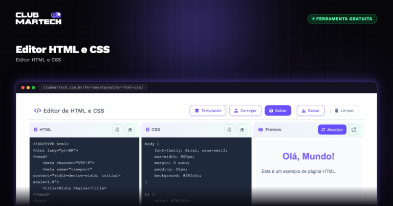 Editor HTML e CSS - Club Martech