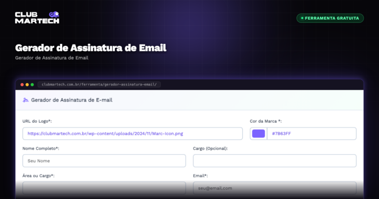 Gerador de Assinatura de Email - Club Martech