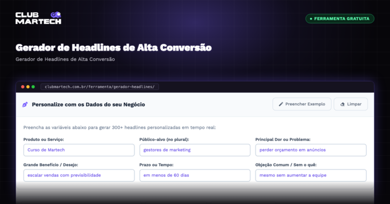 Gerador de Headlines de Alta Conversão - Club Martech