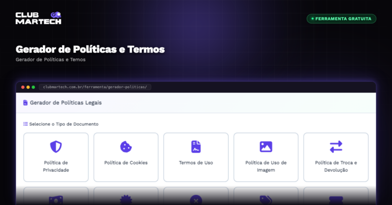 Gerador de Políticas e Termos - Club Martech