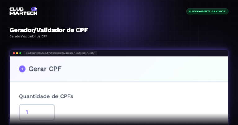 Gerador/Validador de CPF - Club Martech
