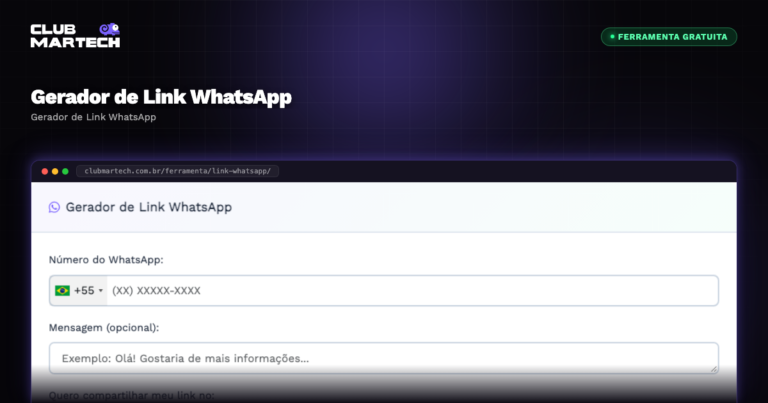 Gerador de Link WhatsApp - Club Martech
