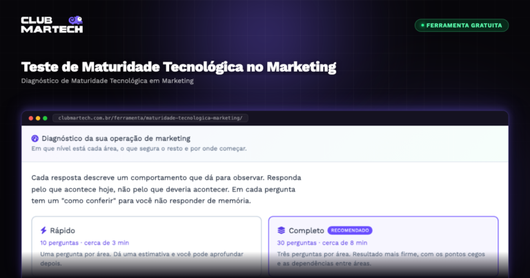 Teste de Maturidade Tecnológica no Marketing - Club Martech