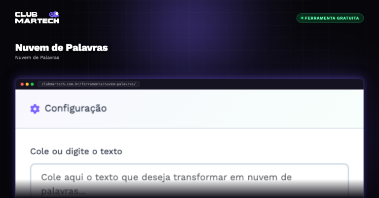 Nuvem de Palavras - Club Martech