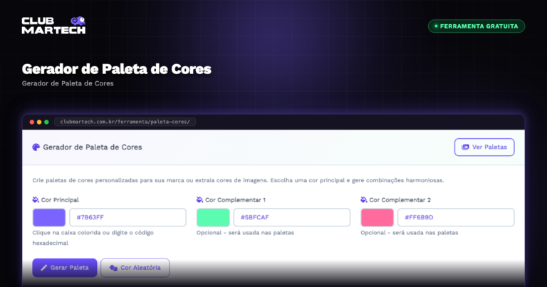 Gerador de Paleta de Cores - Club Martech