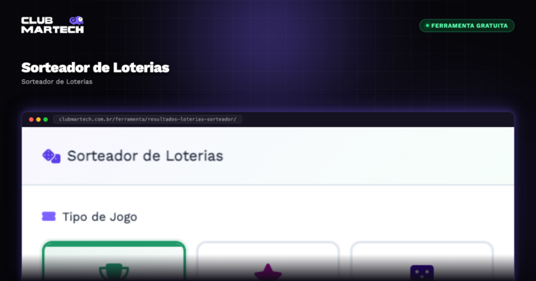 Sorteador de Loterias - Club Martech