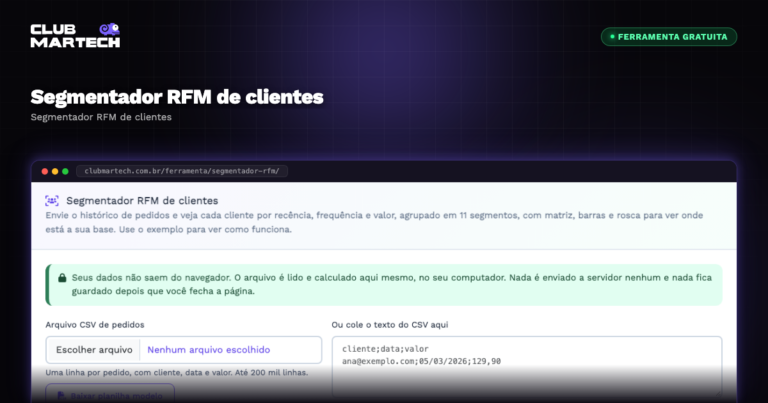 Segmentador RFM de clientes - Club Martech