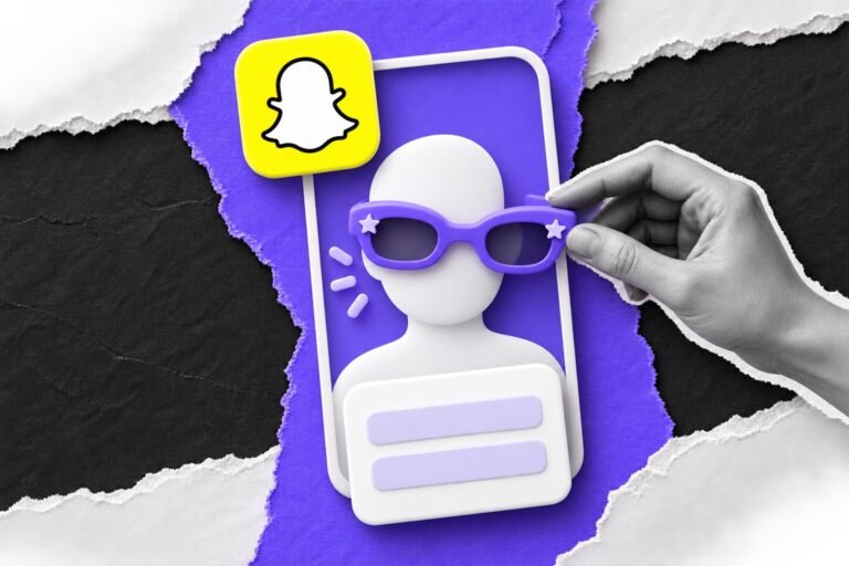 Colagem: story com o ícone do Snapchat; mão põe óculos de realidade aumentada e sobe um formulário de lead